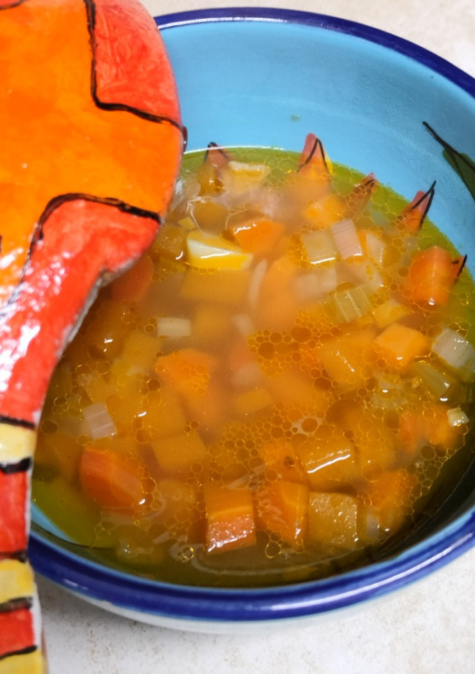 Una foto de Sopa de batata, calabaza y zanahoria