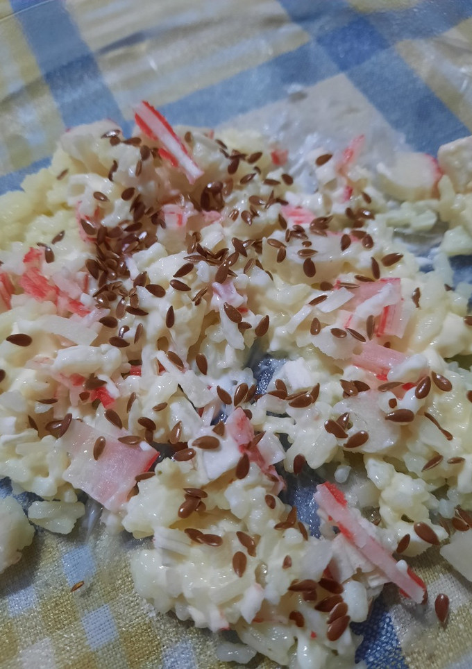 Una foto de Arroz, Kani Kama y semillas