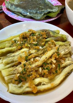 Hình của món Cà tím nướng mỡ hành.