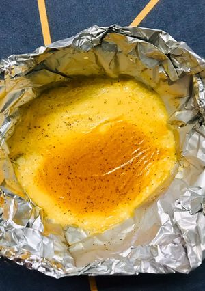 Hình của món Ăn xế: pudding trứng nướng.