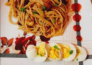 Popular Cuisine Spicy pasta recipe by saima sameer ali Delicious and Healthy