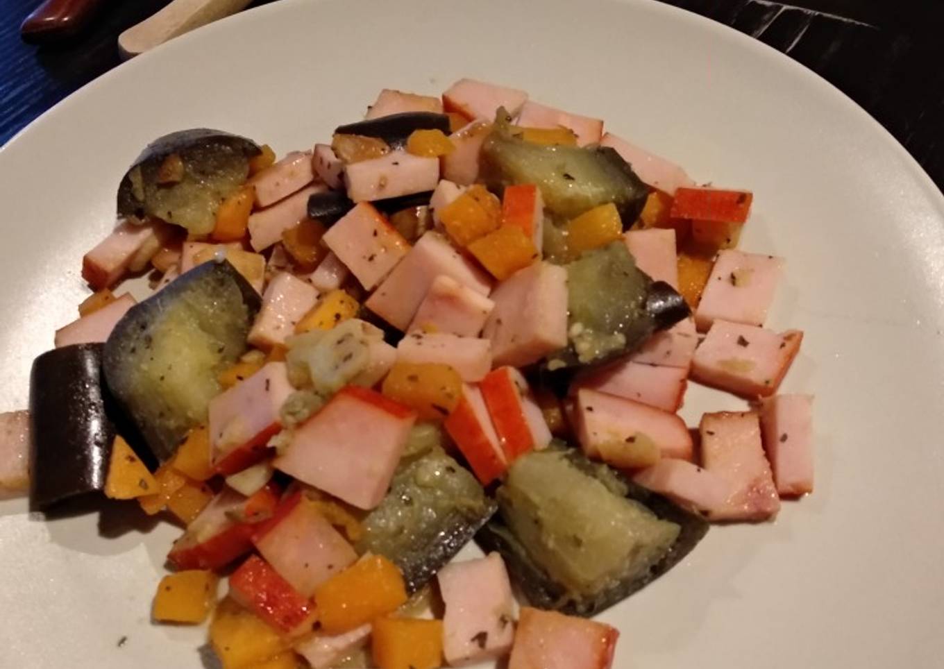 Lomo adobado con verduras