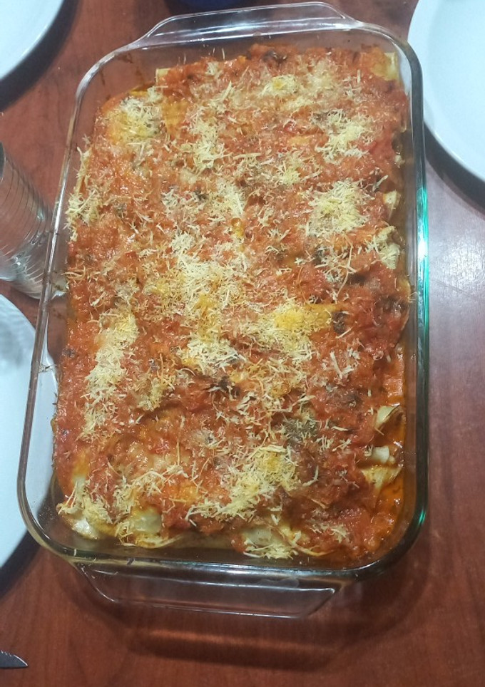 Una foto de Canelones de chorizo
