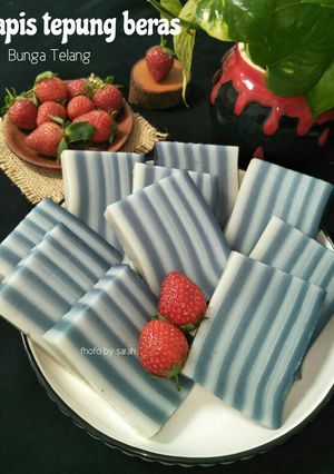 Foto resep Lapis tepung beras bunga telang
