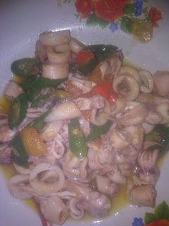 Foto resep Tumis cumi asin cabe hijau