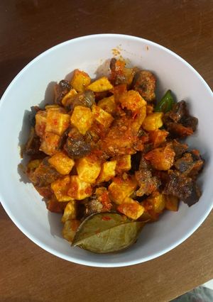 Foto resep Sambel kentang ati ampela pedas manis