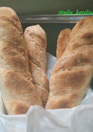 Foto resep Home made roti baguette (4 bahan aja)