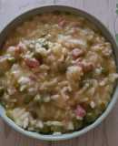 Risotto con piselli e prosciutto