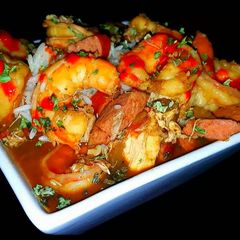 A picture of Mike's EZ Chicken Sausage & Shrimp Gumbo.