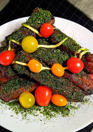 香烤豬仔骨聖誕樹 🎄 的食譜成品照片