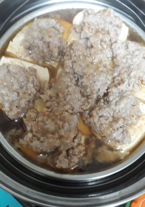 Hình của món Đậu hũ non hấp thịt xay.