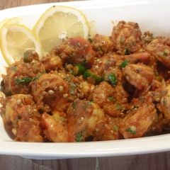 A picture of Garlic roasted prawns.