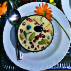 A picture of Fruit custard.