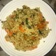 Arroz con vegetales y semillas