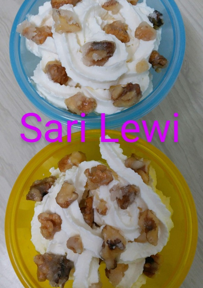Una foto de Nueces con nata (2 ingredientes)