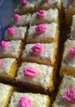 Foto resep Resep cake selai nanas topping butter cream+keju😋😊