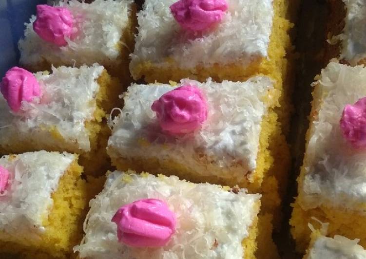 Resep cake selai nanas topping butter cream+keju😋😊