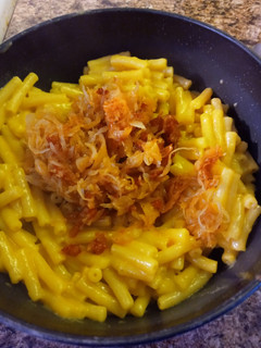 A picture of Kimchi Mac and Cheese.