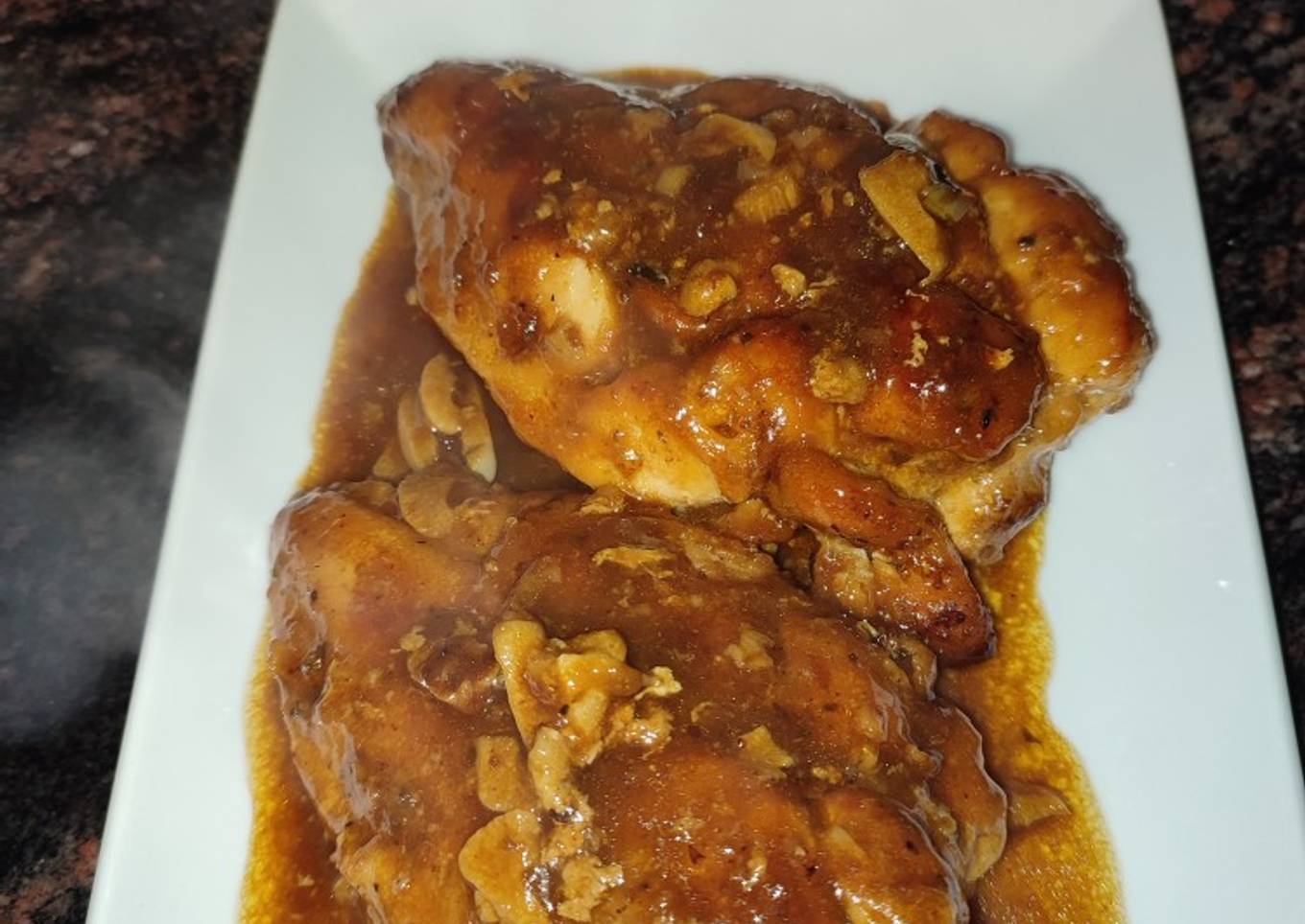 Mi..... Pollo a la miel y salsa de soya