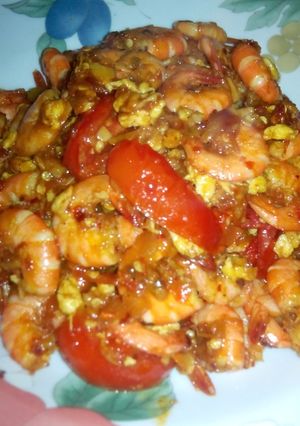 Foto resep Udang Urak-Arik Telur Bumbu Rempah Level 15