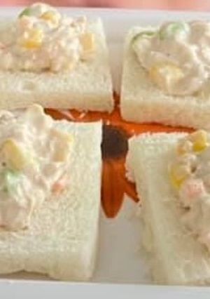 รูปของ ขนมปังหน้าทูน่าสลัดทำเอง อร่อย  เมนูที่9