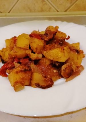 Tepsis sertéskaraj burgonyával recept fotója