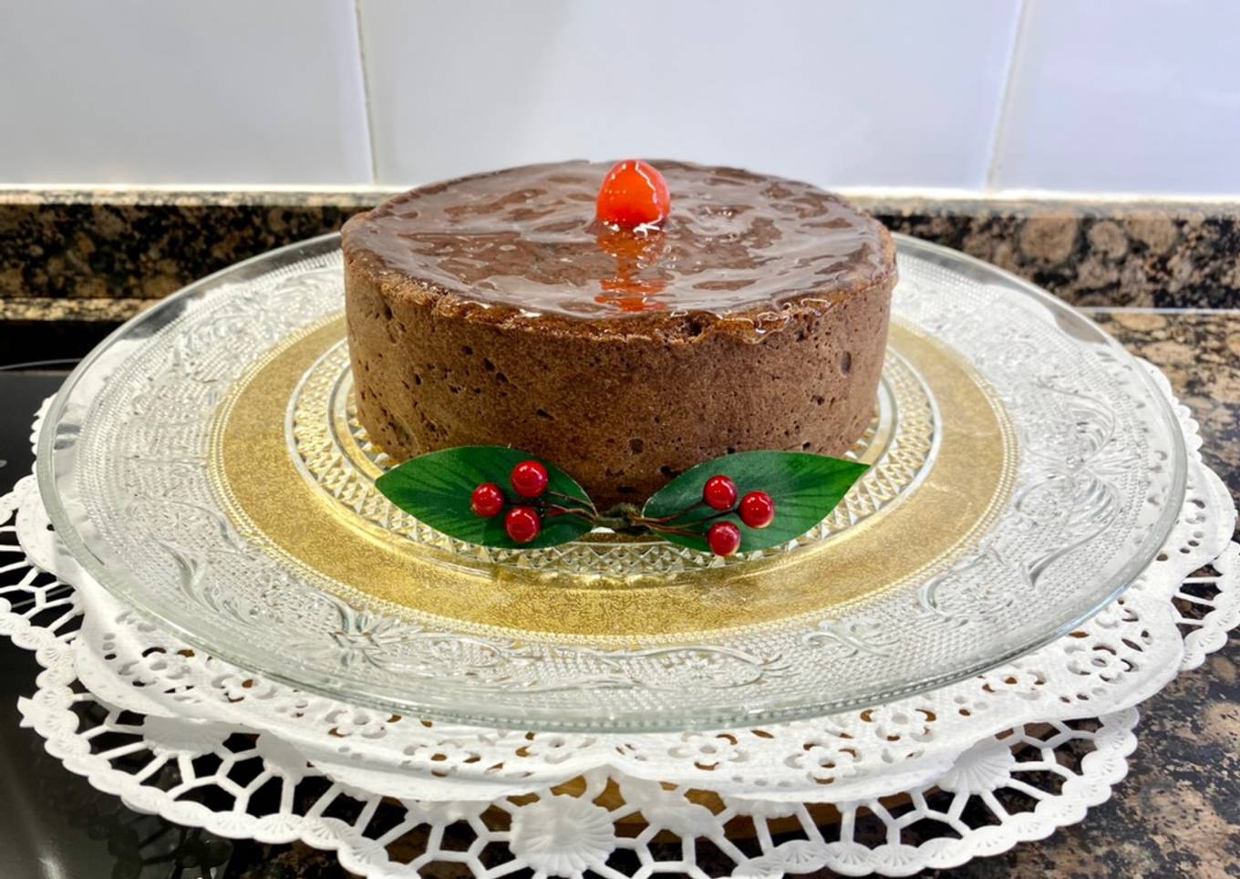 Pastel relleno con crema pastelera de chocolate (versión sin gluten de “Bavette- Gastronomía”)