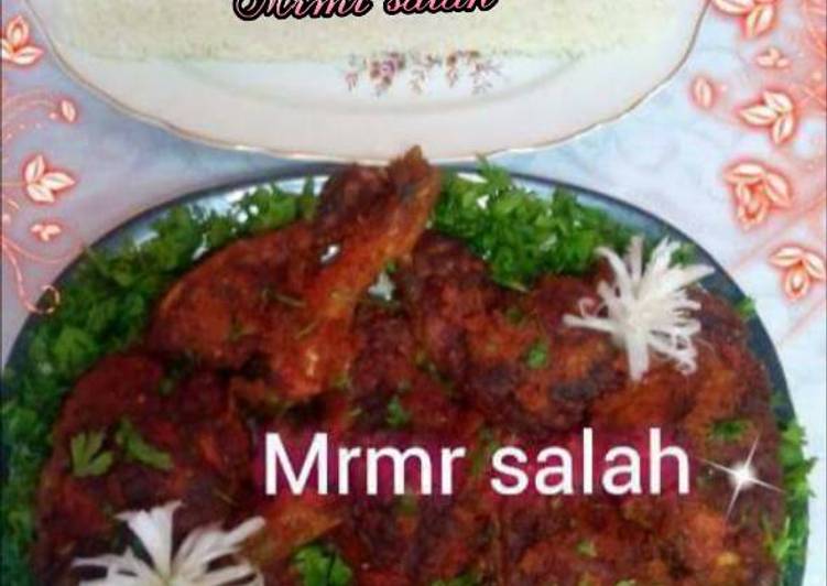 دجاج تندوري هندي مع الارز الابيض🍗