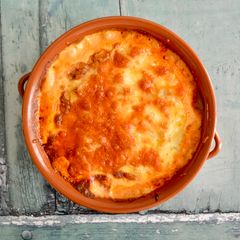 Tomato and Pulled Pork Potato Bake A picture of Tomato and Pulled Pork Potato Bake.