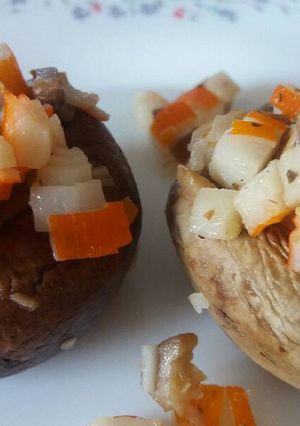 Una foto de Champiñones rellenos de cangrejo