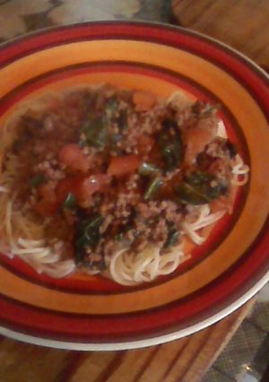 A picture of Spaghetti Bolognaise with a difference!.