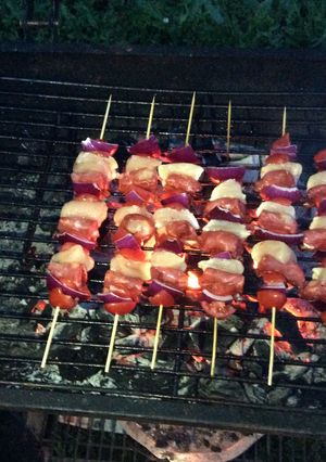 Une photo de Brochettes de poulet au chorizo