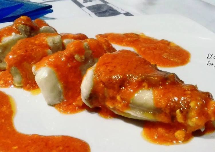 Rape con salsa de piquillos