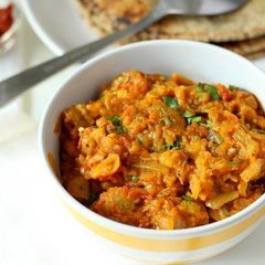 A picture of Smoked Eggplant Mash- Baingan Ka Bharta.