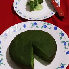 A picture of Palak Suji Cake.