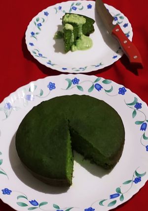 A picture of Palak Suji Cake.