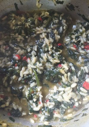 Una foto de Arroz con espinacas.en la semana del verde(.semana32)