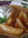 Crêpes abiertos con relleno de manzanas