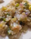 Arroz vegano con puerro y zapallitos