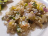 Arroz vegano con puerro y zapallitos