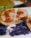 Pollo relleno con pisto