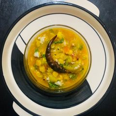 A picture of Torai Chanadal sambar (Ridge gourd & Split chickpeas sambar).