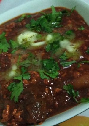 A picture of Chatpata mutton.