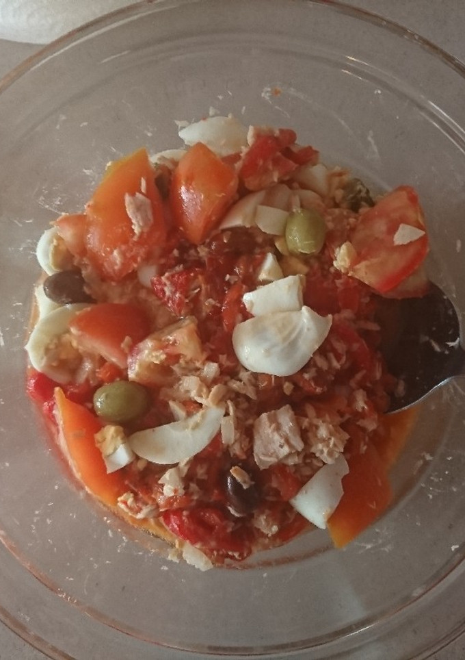 Una foto de Ensalada de pimientos rojos asados 🌶 🥗