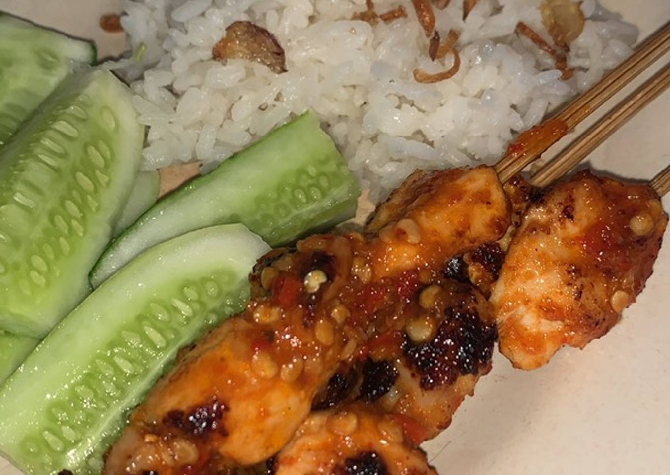 Sate Ayam Bumbu Merah (Pedas Manis)