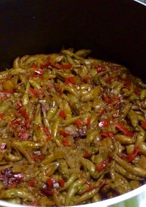 Hình của món Bống kho ớt chuông.