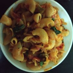 A picture of Red sauce macaroni.