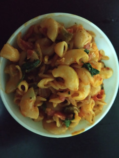 A picture of Red sauce macaroni.