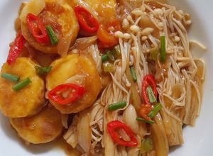 Foto resep Tumis Enoki Tofu Saus Tiram