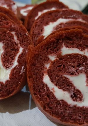 Foto resep Redvelvet roll cake keto/debm #keto